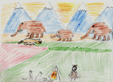 mammutfamilie wanderschaft